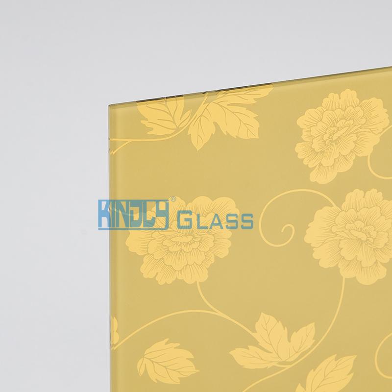 Acid Etched + Golden Yellow Coated Jacquard Glass D